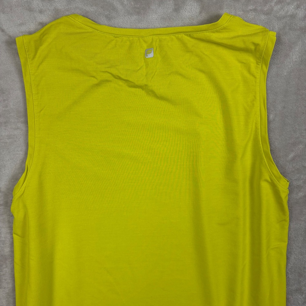 Fabletics Martha Tunic Tank Top S Neon Green Side Tie Asymmetrical Activewear - Picture 7 of 9